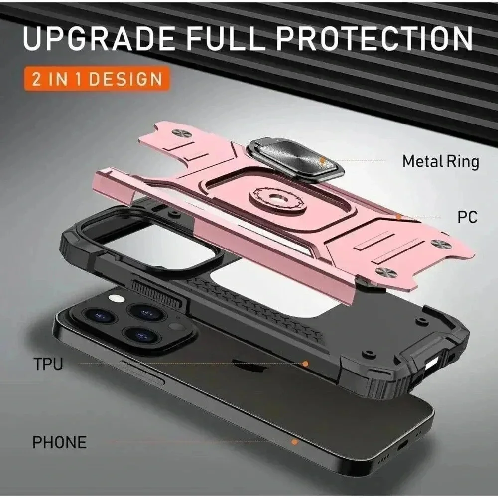 Skycase Compatible for iPhone 13 Pro Max 6.7’’ Dual Layer Case W/Ring Kickstand‎